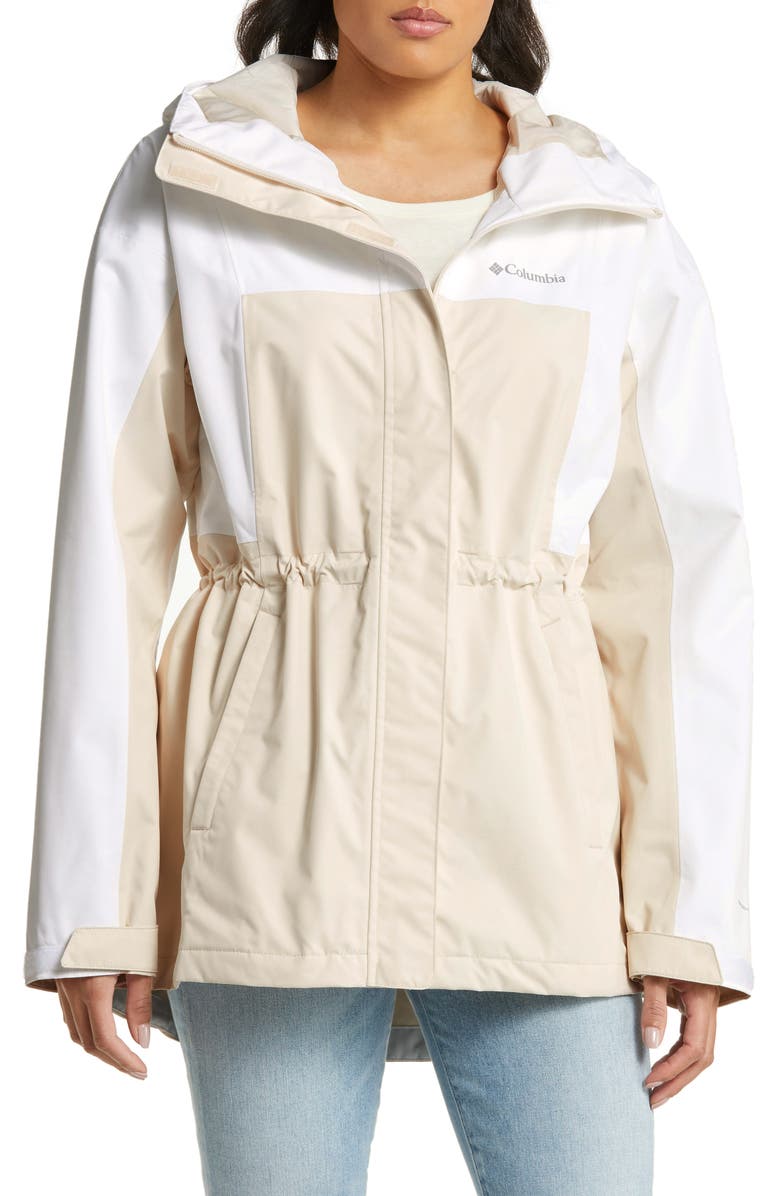 Columbia Hike Bound Waterproof Long Rain Jacket, Main, color,