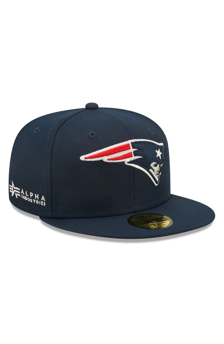 New Era x Alpha Industries Men's New Era x Alpha Industries Navy New England Patriots Alpha 59FIFTY Fitted Hat, Alternate, color, 