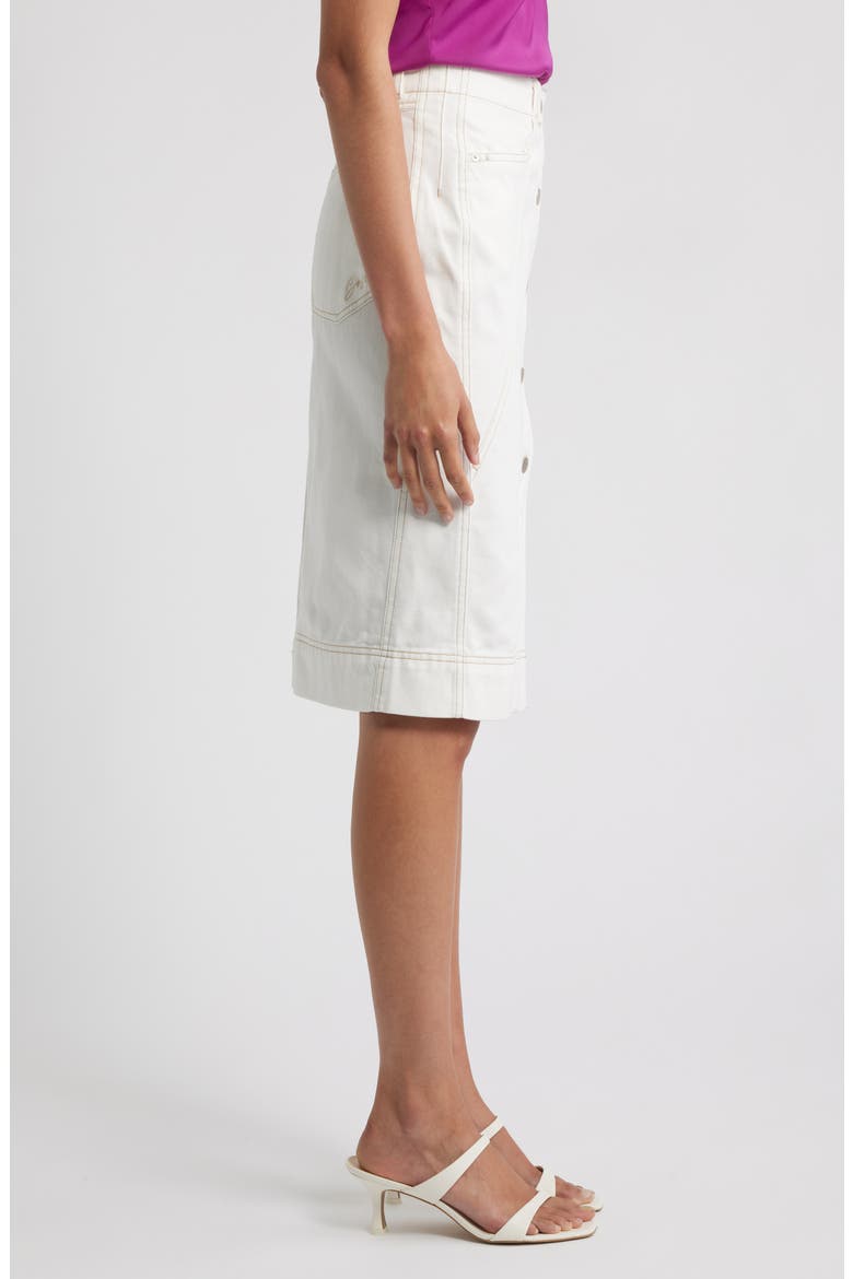 Varlina Button Front Denim Skirt, Alternate, color, OPEN WHT