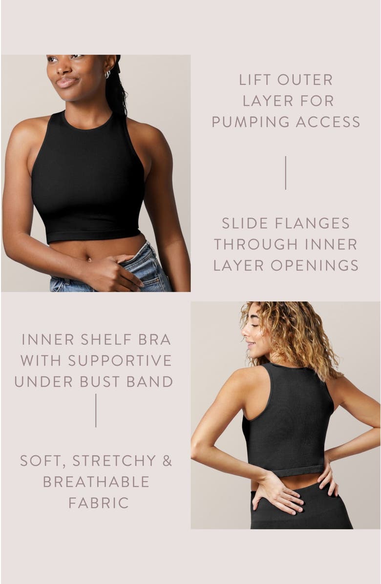 Kindred Bravely Busty Sublime Hands-Free Pumping Longline Bra Top- Fits Sizes 30E-44H, Alternate, color, Black