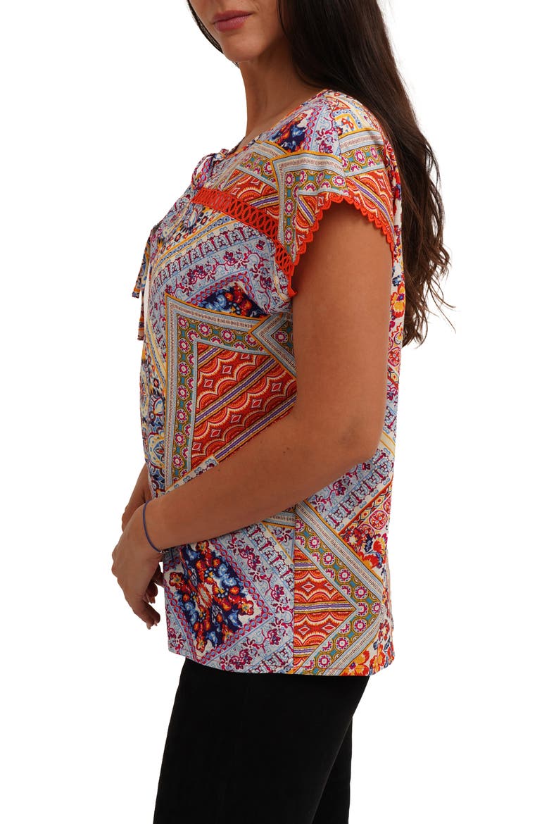 Tie Keyhole Cap Sleeve Top, Alternate, color, LEILA