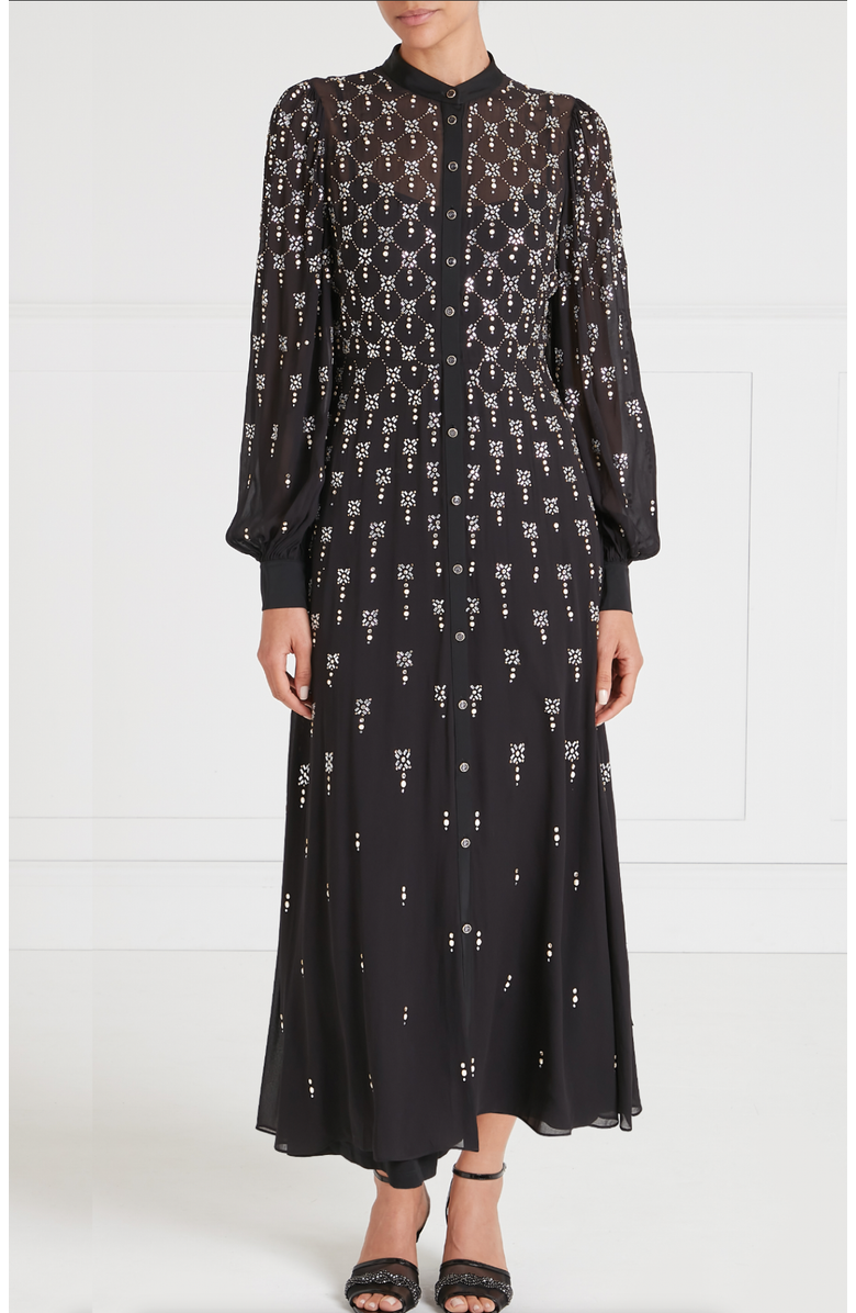 Temperley London Gallantry Gown, Main, color, Black