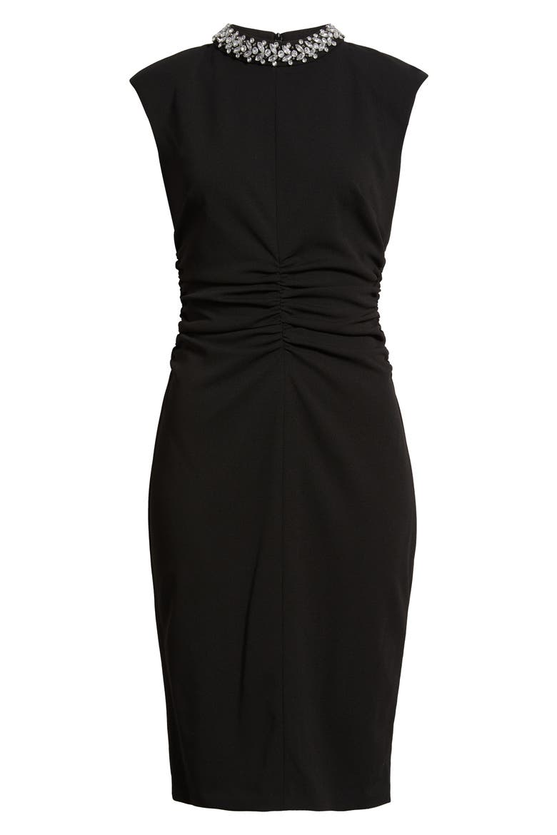 Ruched Bodycon Dress, Alternate, color, BLACK