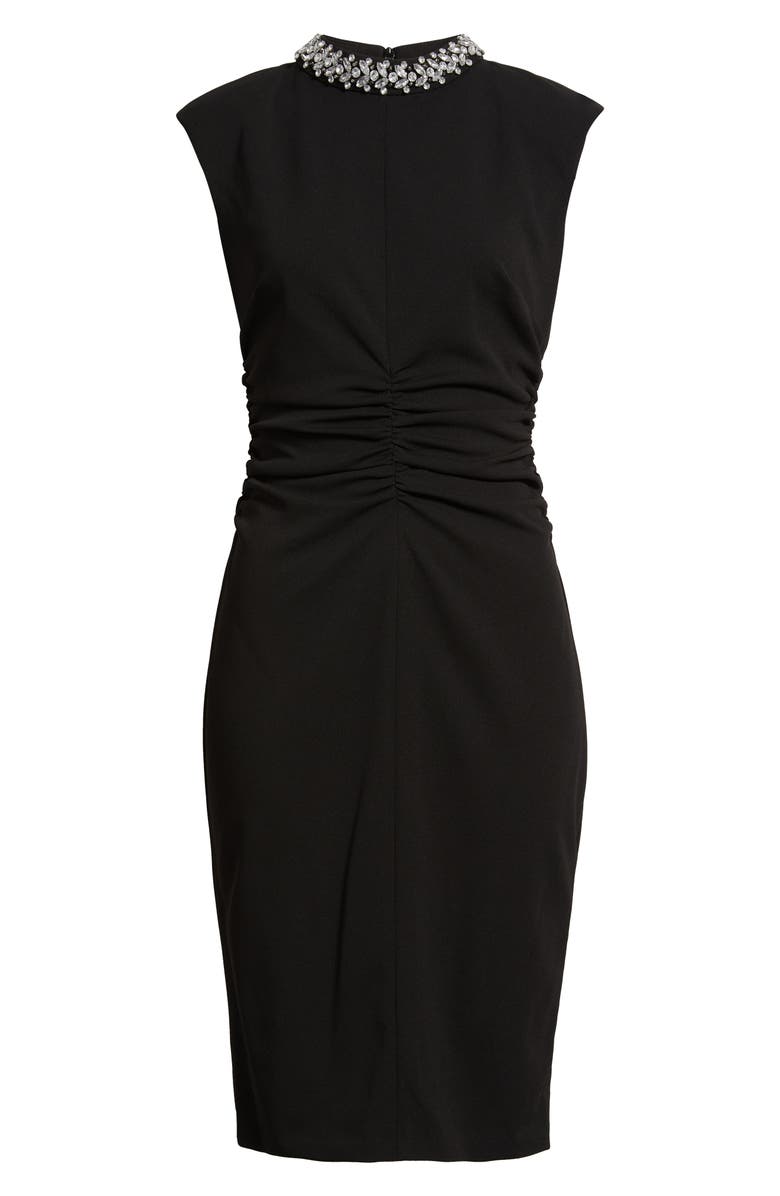 Eliza J Floral Print Fit & Flare Dress, Alternate, color, Black