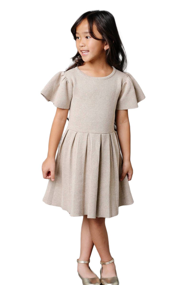 Hope & Henry Girls' Organic Pleated Sweater Dress, Kids, Main, color, 