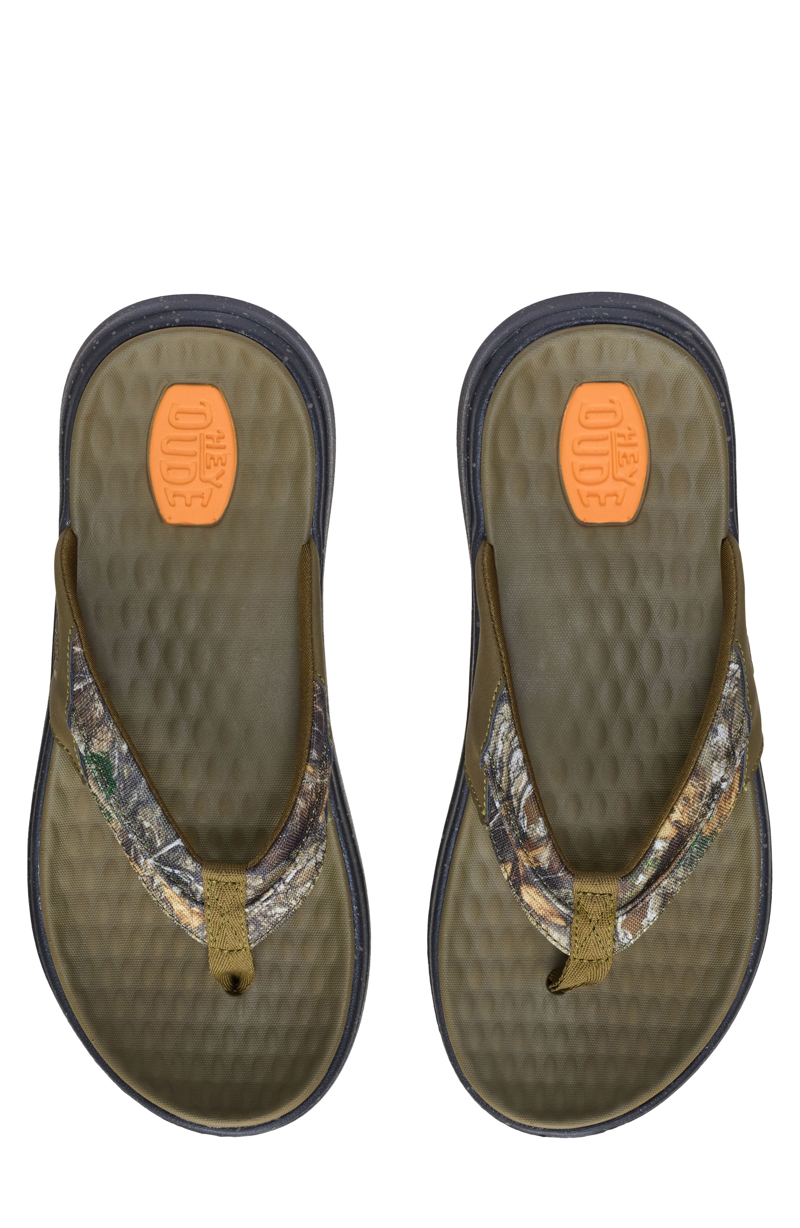 Hey Dude Finn RealTree Flip Flop, Alternate, color, Green