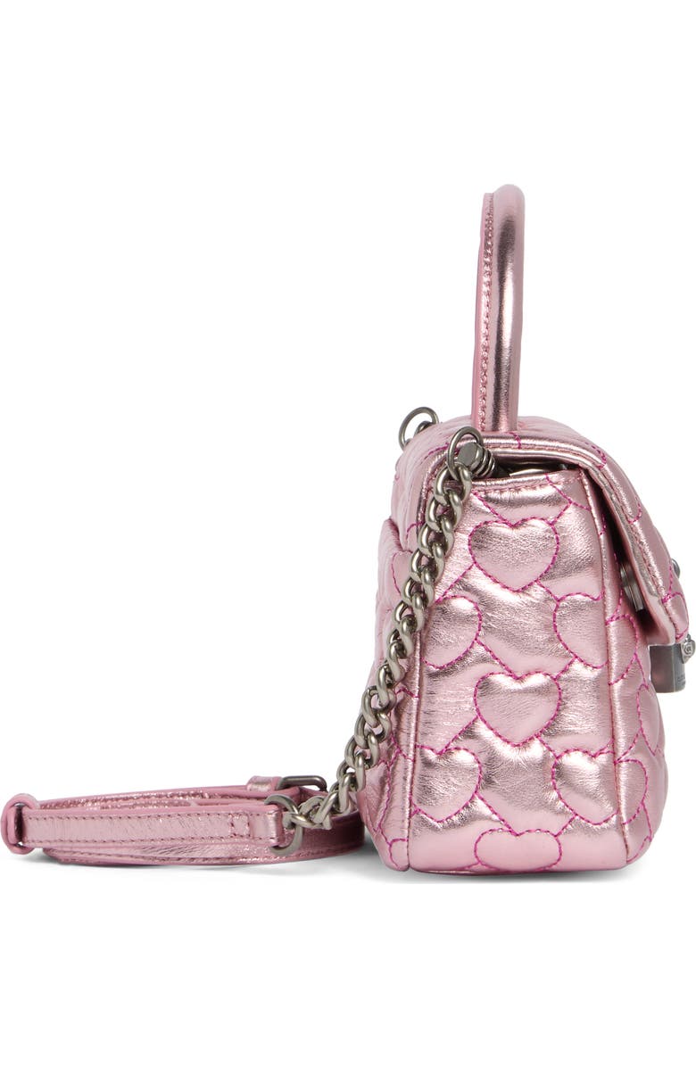 Kurt Geiger London Mini Brixton Heart Quilted Top Handle Bag, Alternate, color, Pink