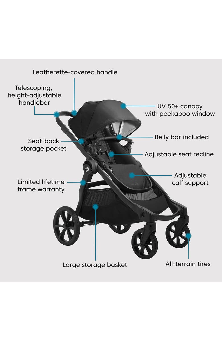 Baby Jogger City Select<sup>®</sup> 2 Collection Stroller, RAPIDLOCK<sup>™</sup> Car Seat Base & City GO<sup>™</sup> 2 Infant Car Seat Travel System, Alternate, color, Lunar Black