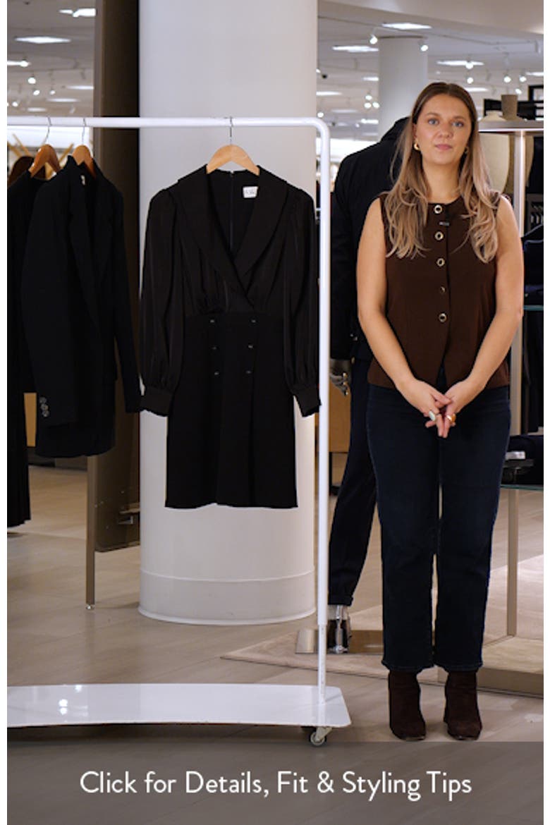 Shawl Collar Balloon Sleeve Dress video