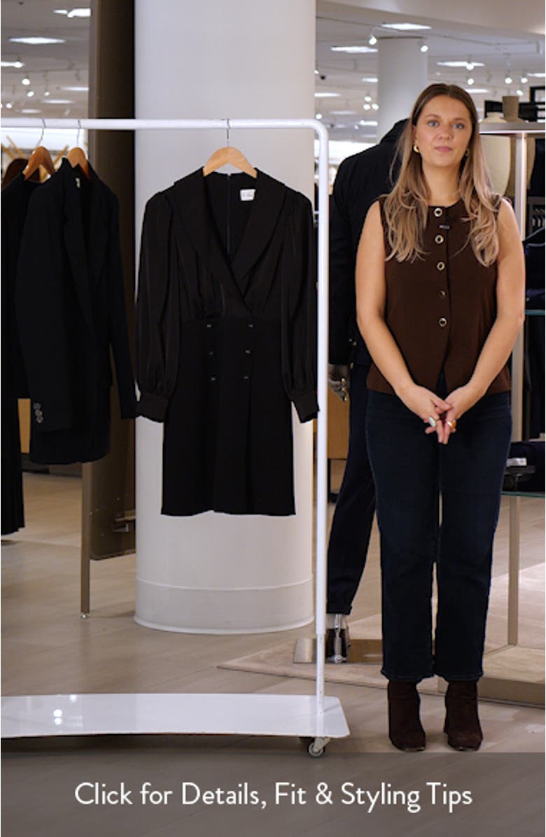 Shawl Collar Balloon Sleeve Dress, sales video thumbnail