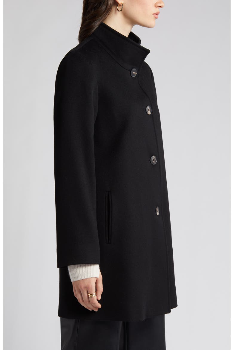 Dawn Stand Collar Wool Car Coat, Alternate, color, BLACK