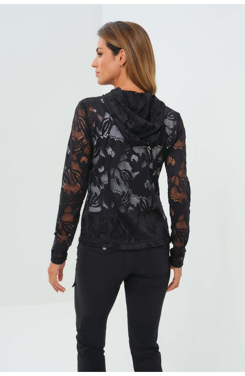 Anatomie Lace Bree Lace Full Zip Jacket with Hood, Alternate, color, Black