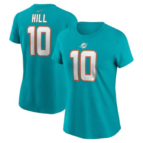 Women's Nike Tyreek Hill Aqua Miami Dolphins Player Name & Number T-Shirt