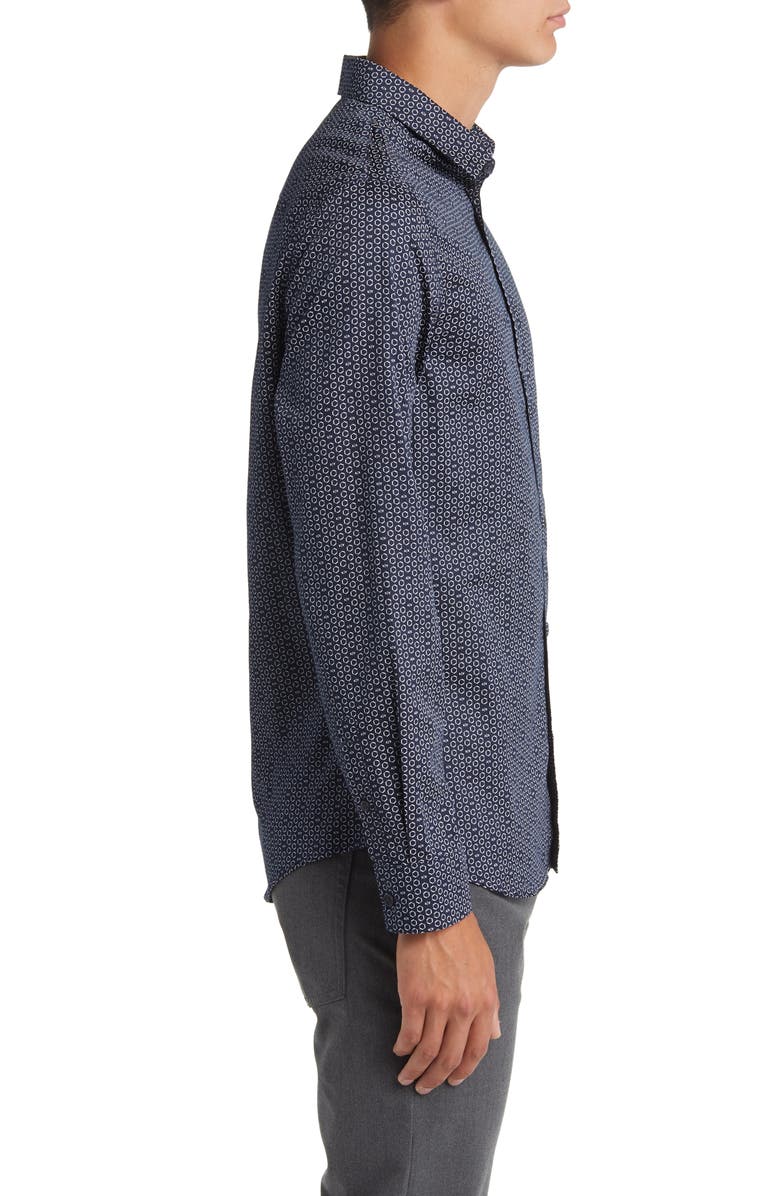 Armani Exchange Hexagon Cotton Button-Up Shirt, Alternate, color,