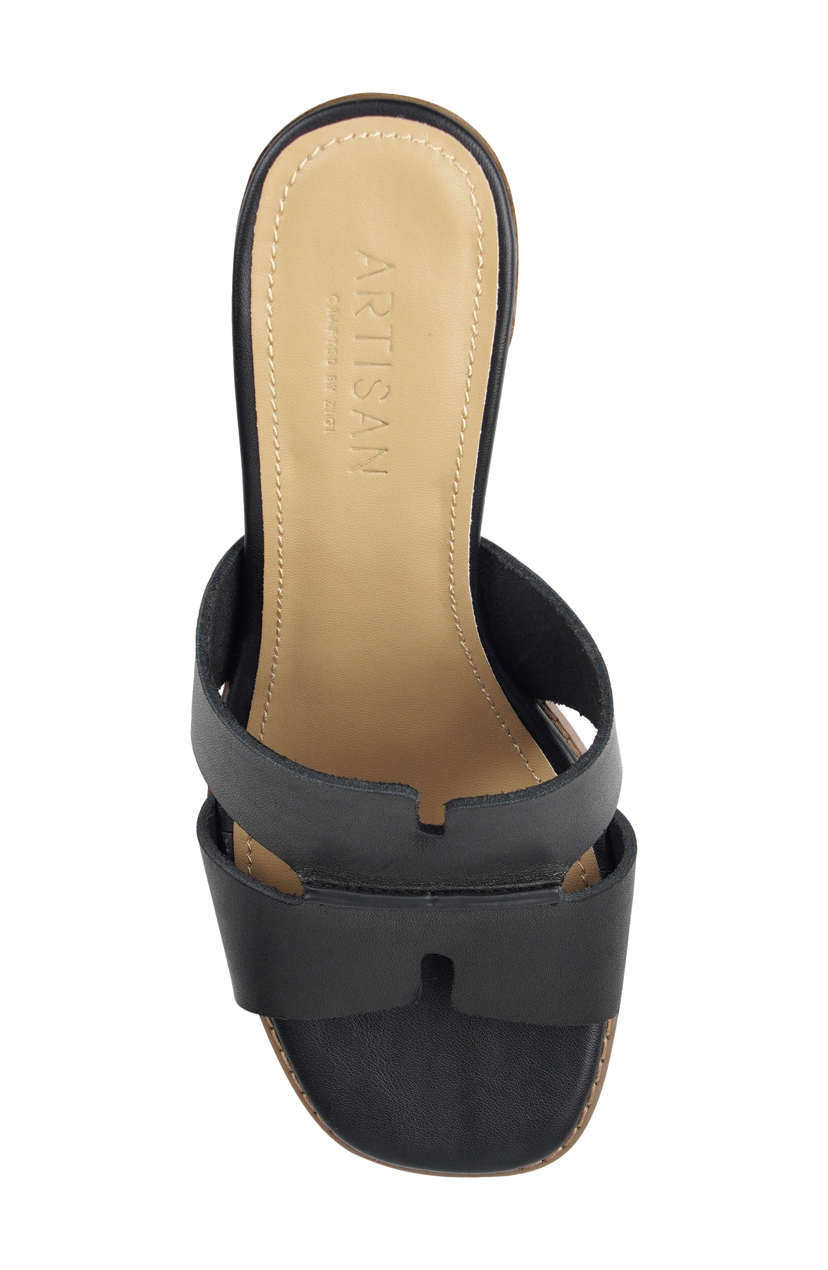 Dazz Slide Sandal, Alternate, color, BLACK LEATHER