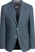 BOSS Hutson Slim Fit Micocheck Wool Blend Sport Coat