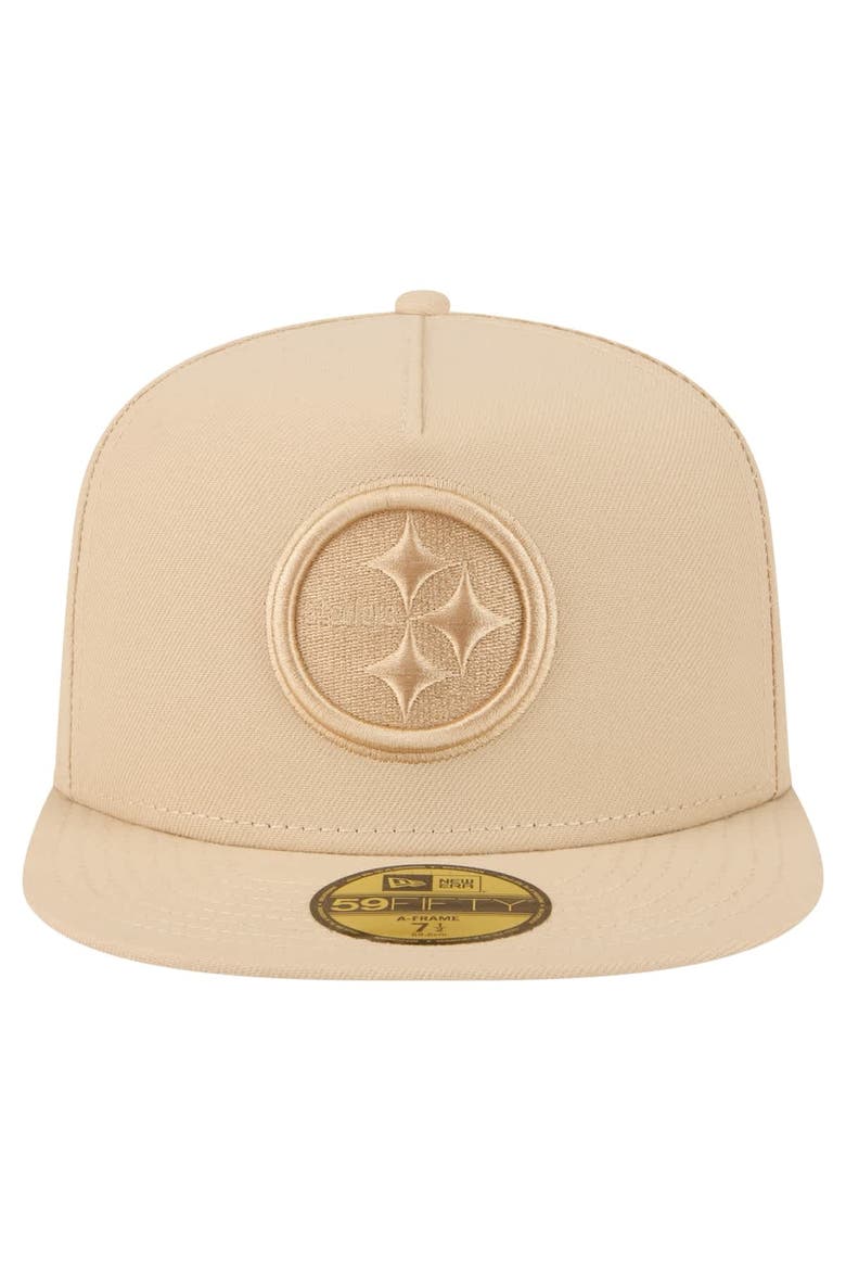 Men's New Era  Beige Pittsburgh Steelers Color Pack A-Frame 59FIFTY Fitted Hat, Alternate, color, Beige