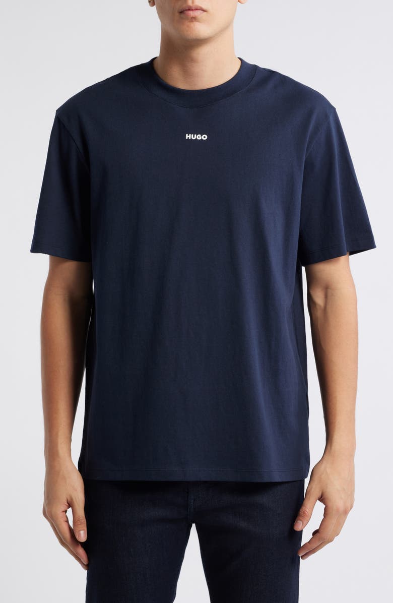 HUGO Dapolino Logo T-Shirt, Main, color, Dark Blue