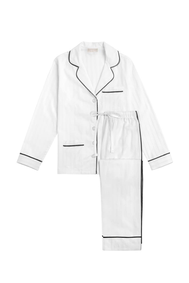 Premium Cotton Pajama Set, Alternate, color, Monochrome