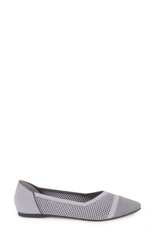 Tahari Antigua Knit Pointed Toe Flat In Gray