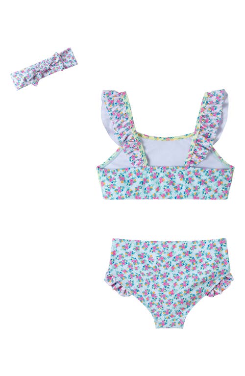 Shop Andy & Evan Kids' Floral Two-piece Swimsuit & Headband Set In Multi