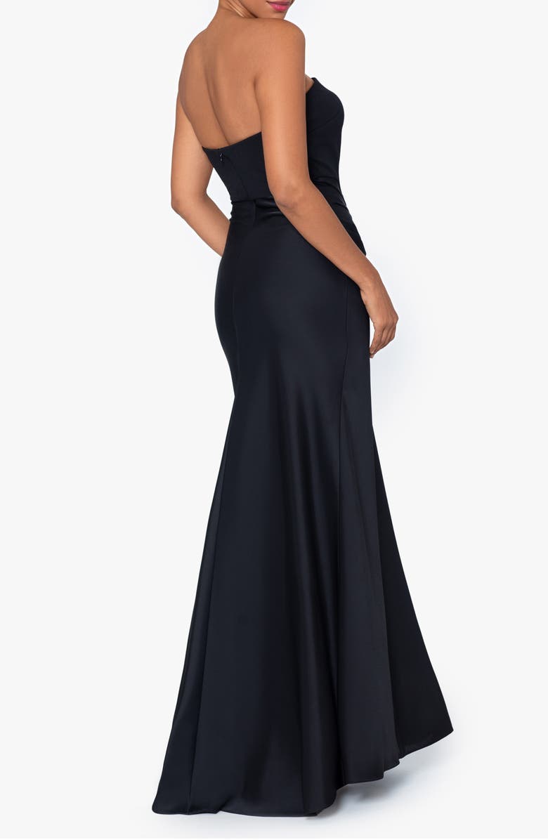 Betsy & Adam Strapless Satin Gown, Alternate, color,