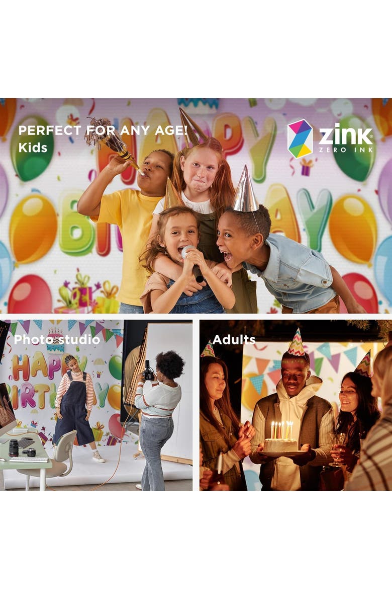 Photo Backdrop. Wrinkle-Free Photo Studio Backdrop, Alternate, color, Happy Birthday Text