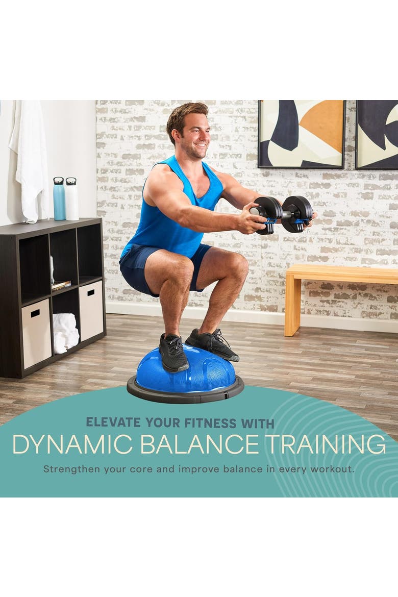 Half Ball Balance Trainer Stability Balance Ball for Exercise Core Strength, Alternate, color, Blue