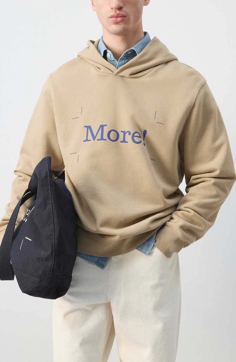 MANGO x Fantastic Man More! Graphic Hoodie, Main, color, Beige