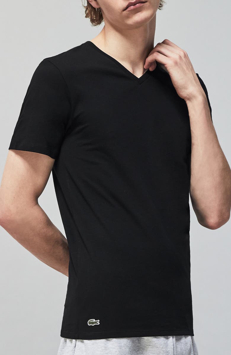 Lacoste 3-Pack Essential V-Neck T-Shirts, Alternate, color,