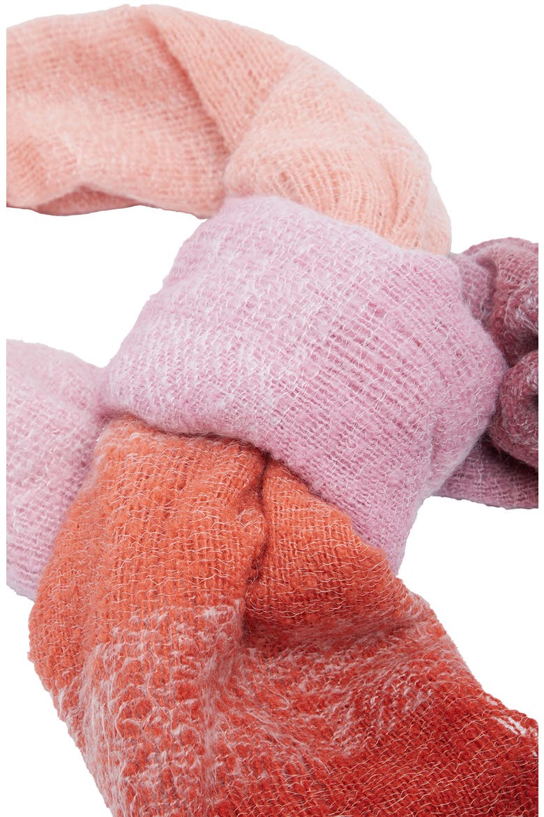 Gradient Stripe Fringe Scarf, Alternate, color, PINK