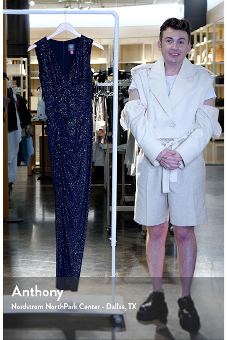 Shirred Rhinestone Detail Sleeveless Gown video