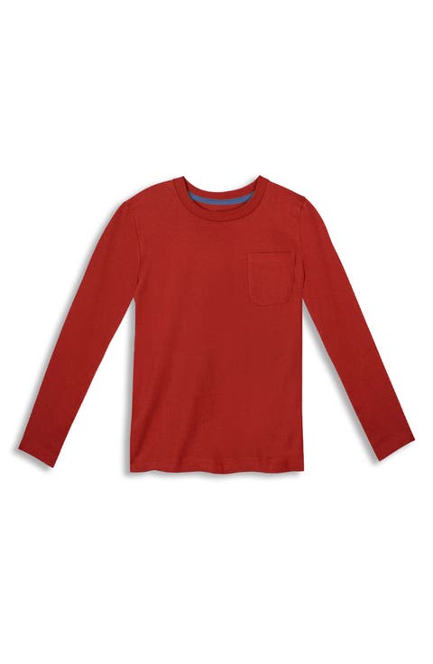 Organic Cotton Kids Long Sleeve Pocket T-Shirt