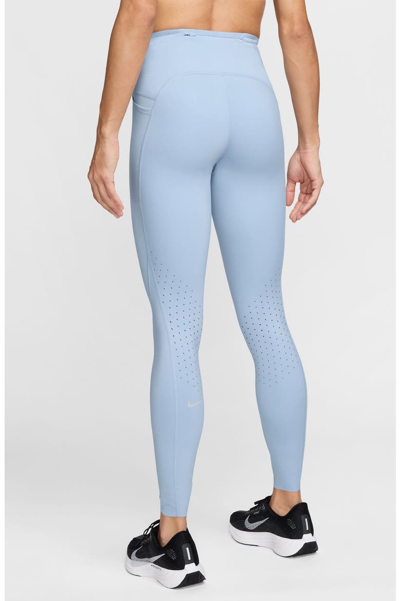 Swift High-Waisted Pocket 7/8 Running Leggings, Alternate, color, HYDROGEN BLUE/ REFLECTIVE SILV