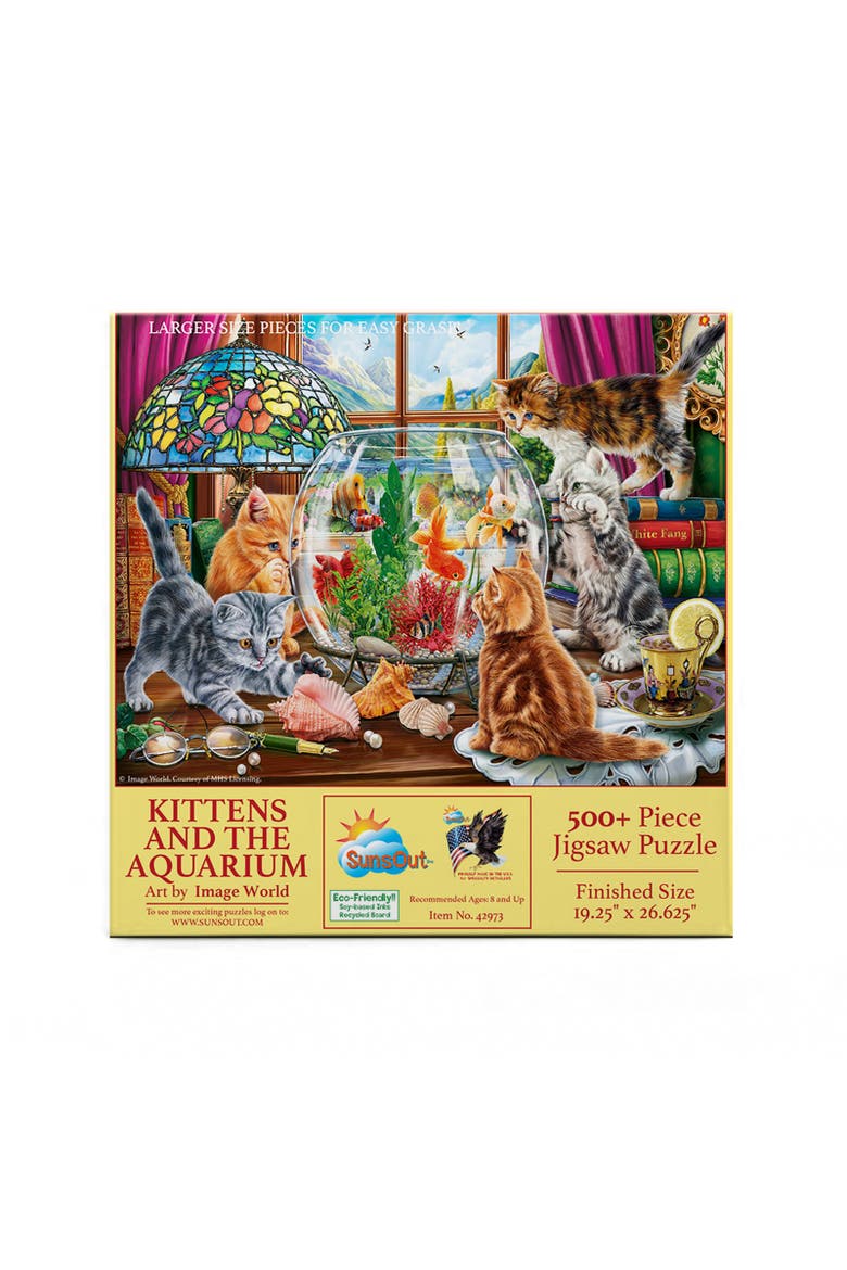 Kittens and the Aquarium 500 piece Jigsaw Puzzle for Adults Large Pieces, Alternate, color, Multicolor