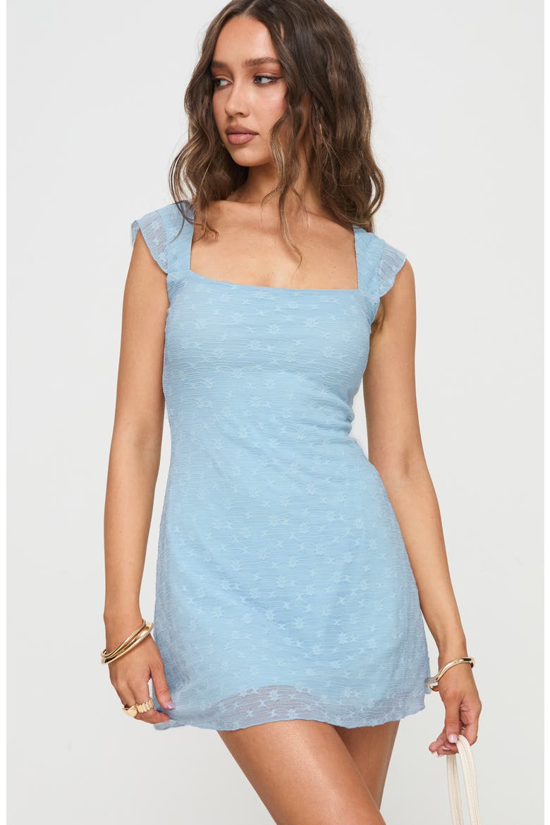 Lanchester Floral Embroidery Minidress, Alternate, color, BLUE