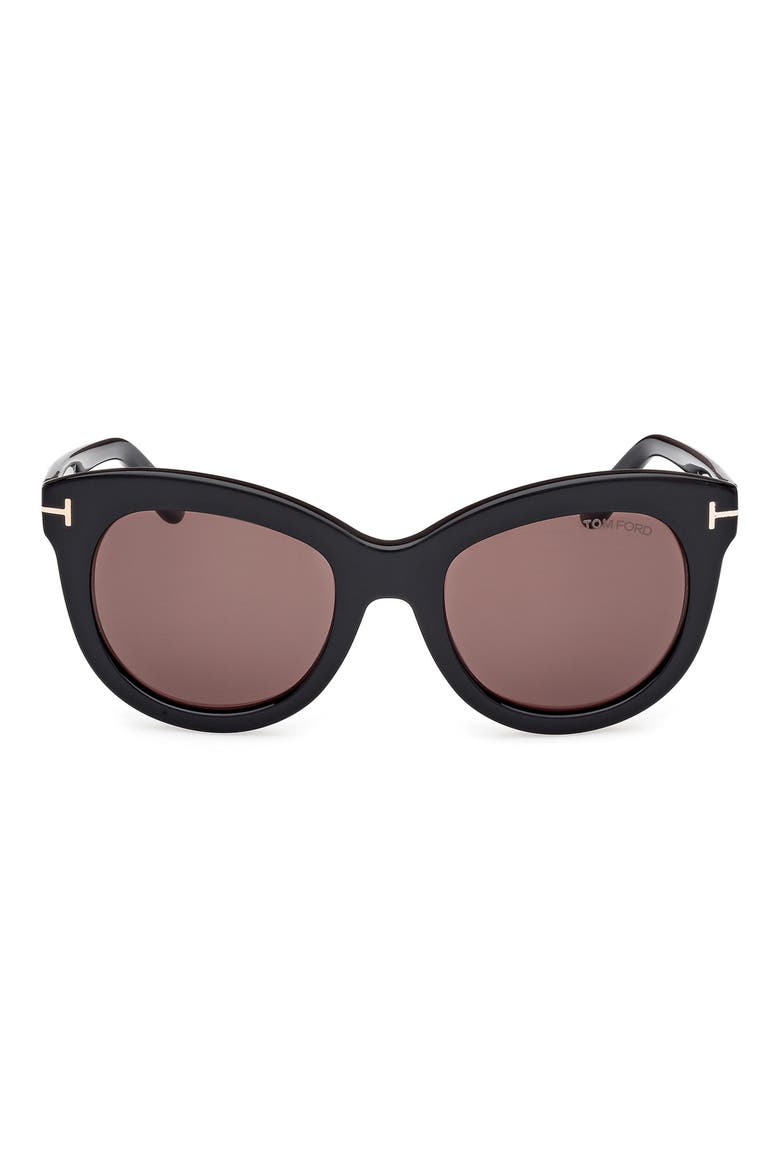 Odette 53mm Butterfly Sunglasses, Main, color, BLACK ECO / T LOGO / BROWN