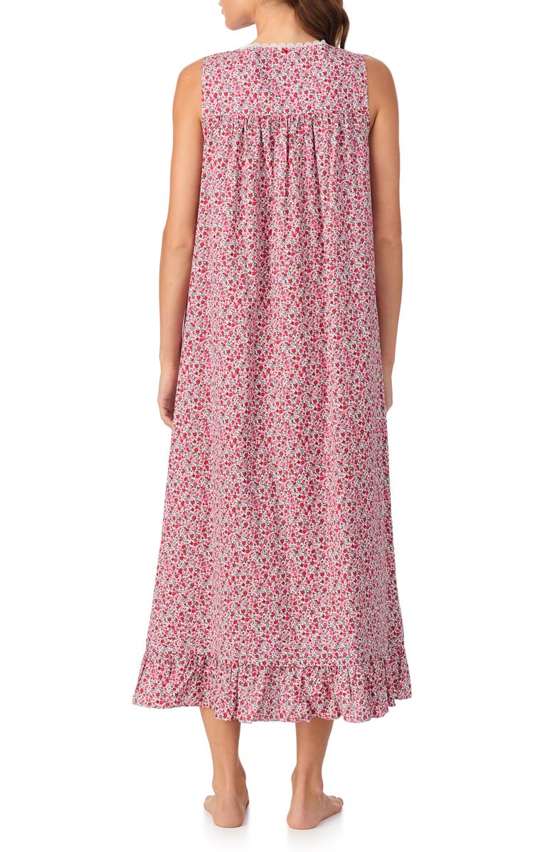 Eileen West Floral Sleeveless Ballet Nightgown, Alternate, color, White Ditsy