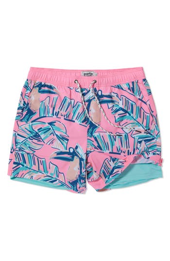 Party Pants Captain Toucan Sport Swim Trunks In Pink