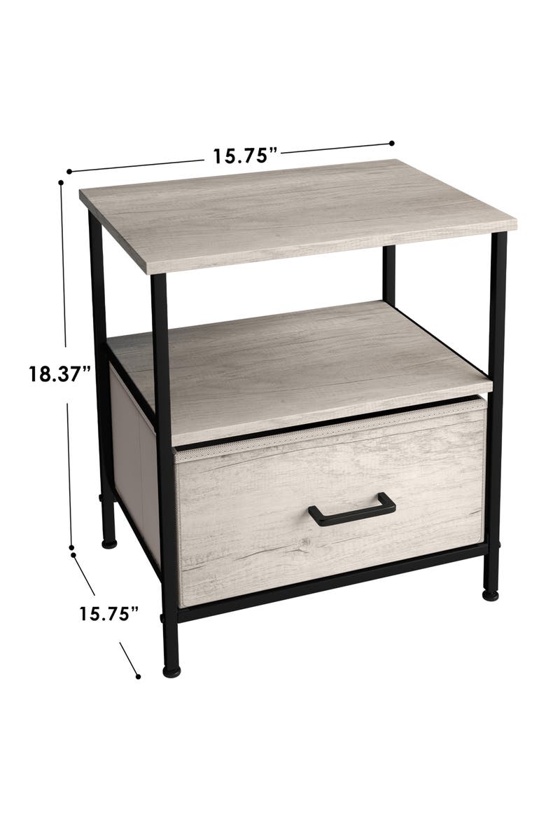 Nightstand 1-Drawer Shelf Storage, Alternate, color, GREIGE