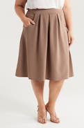 24seven Comfort Apparel Pleated Elastic Waist Skirt