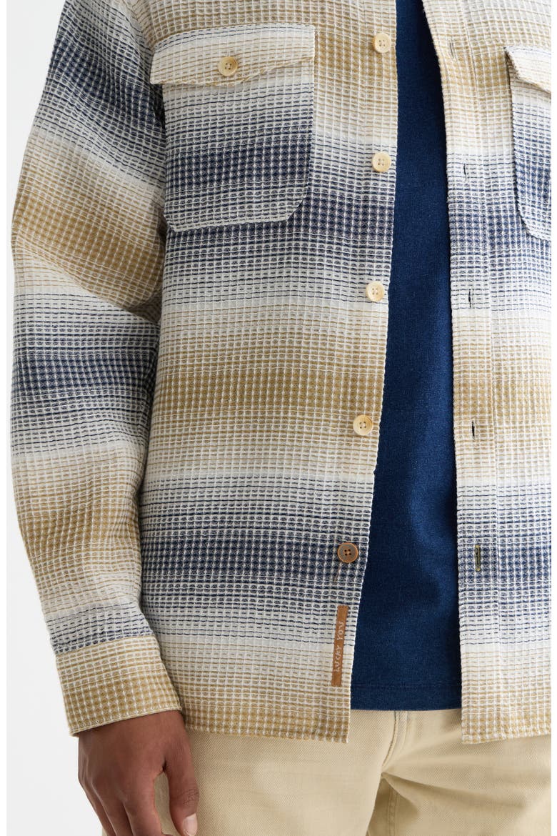 Stripe Woven Waffle Button-Up Shirt, Alternate, color, OCEANA / INFINITY STRIPE