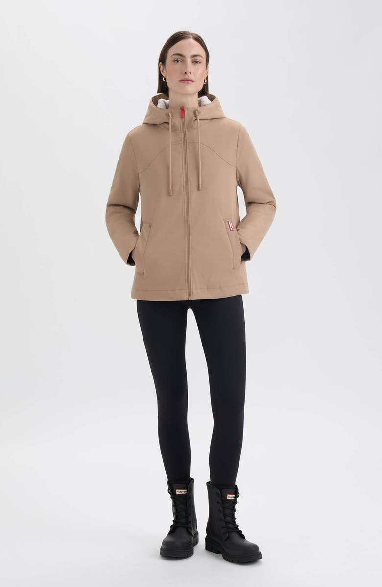 Hunter Blake Short Waterproof Rain Jacket, Alternate, color, British Tan