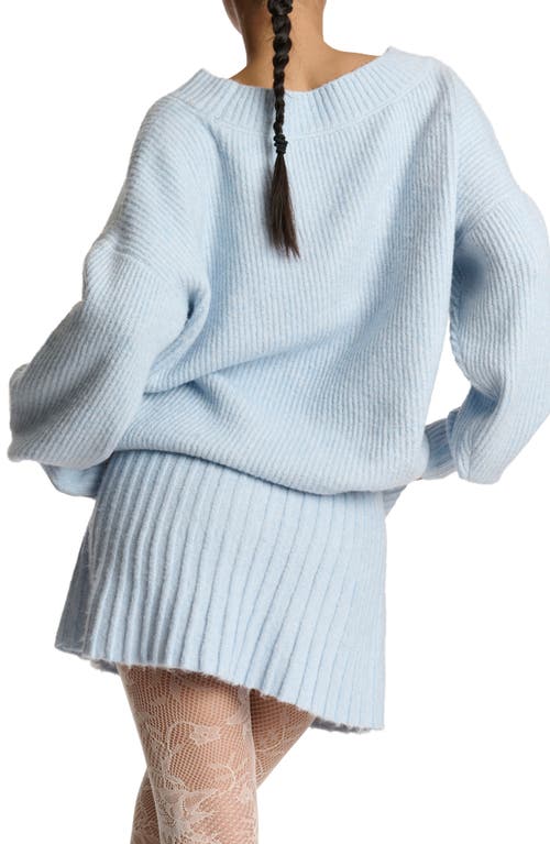 Naked Wardrobe Oversize Sweater In Chambray