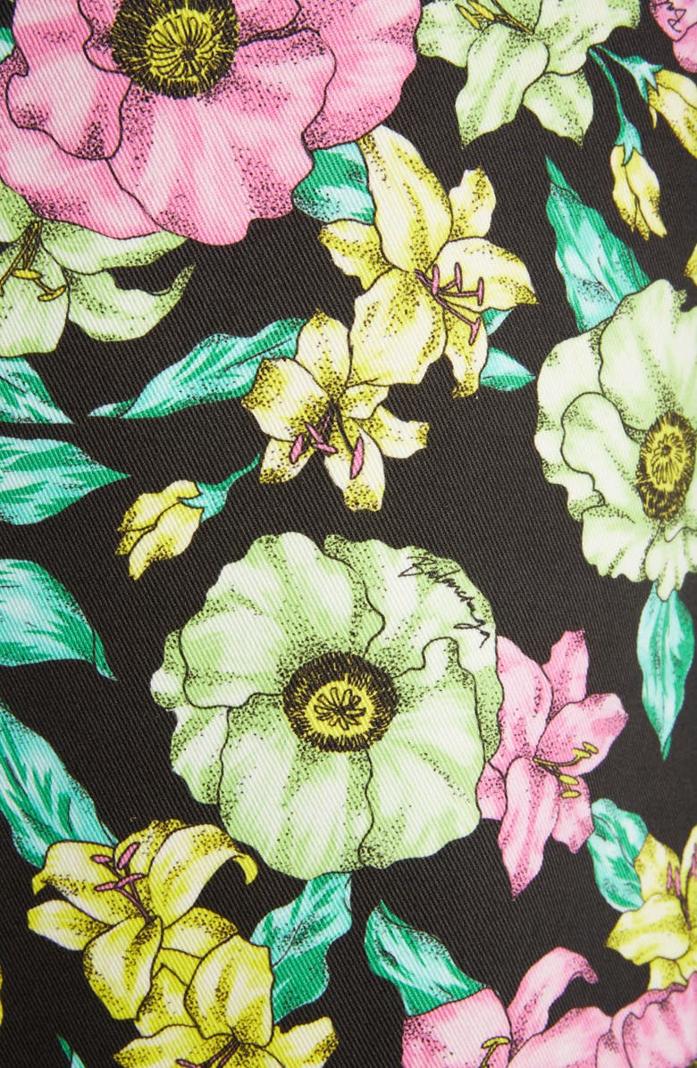 Balenciaga Floral Print Cotton A-Line Skirt, Alternate, color, 