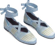 Flabelus Positano Stripe Ribbon Mary Jane Flat