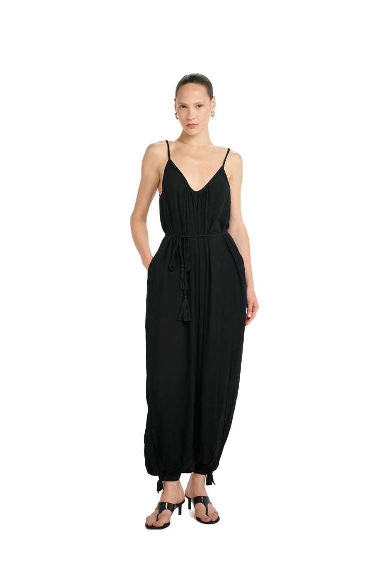 Resort Balloon Pant Jumpsuit Cover-Up, Main, color, Black