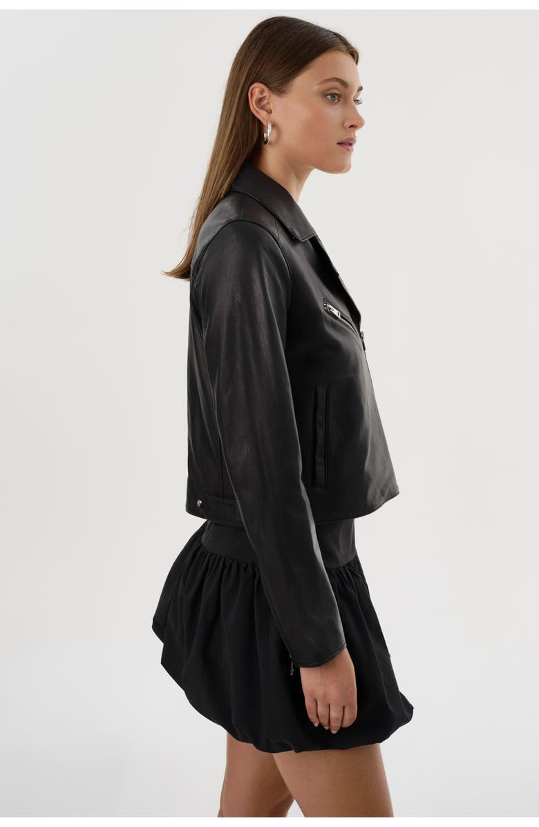 LAMARQUE VALERIA | Leather Biker Jacket, Alternate, color, Black