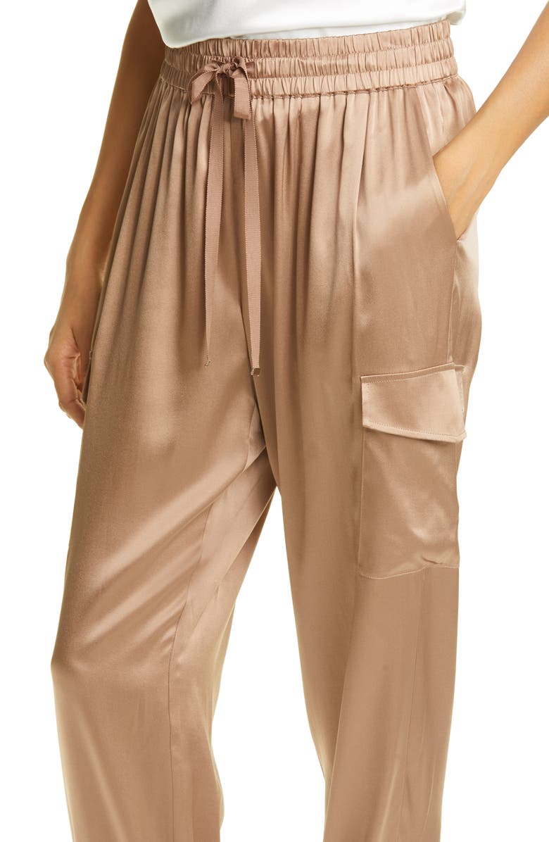 CAMI NYC Elsie Stretch Silk Joggers, Alternate, color, Beachwood