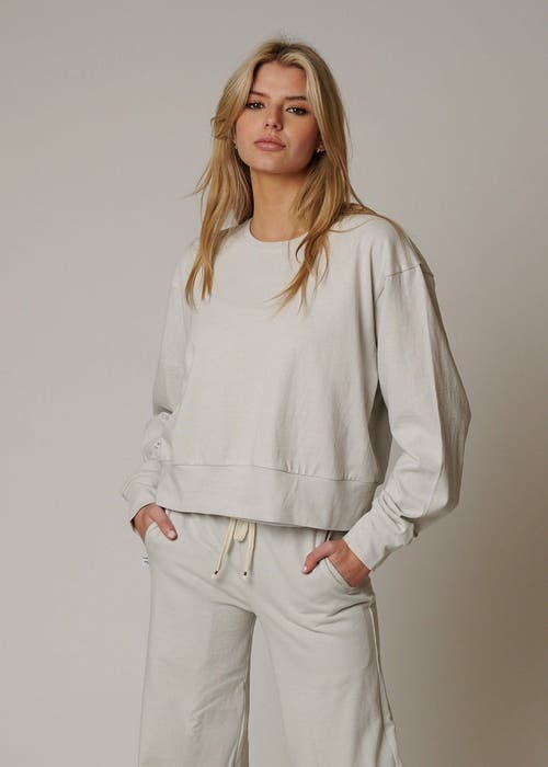 Leisure Lab Womens Cotton Lounge Crew In Opal
